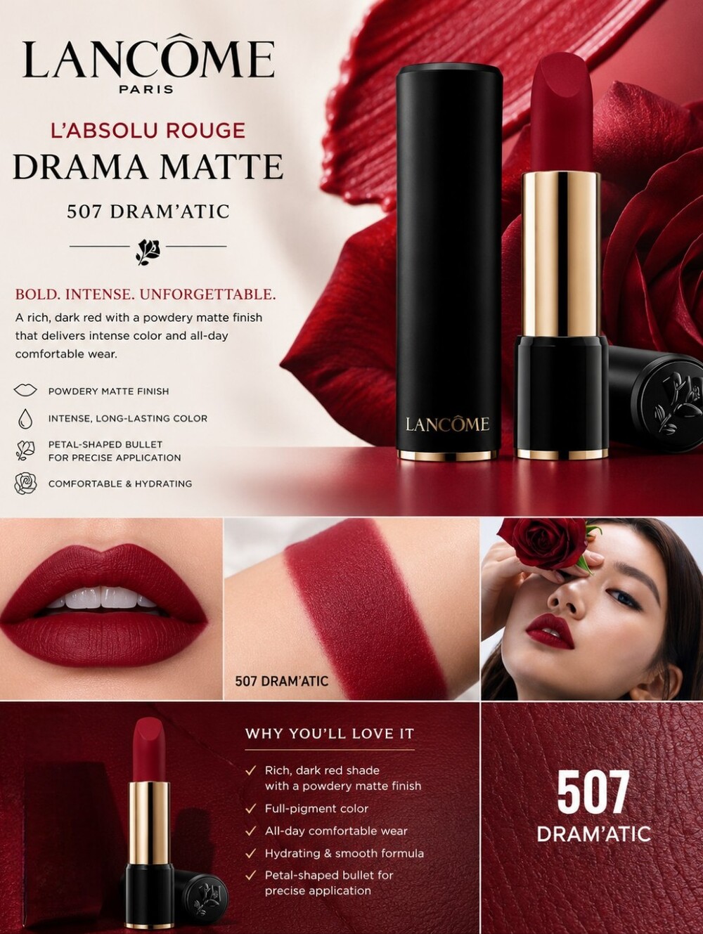 Lancome L'absolu Rouge Lipstick - #507 DRAM'ATIC